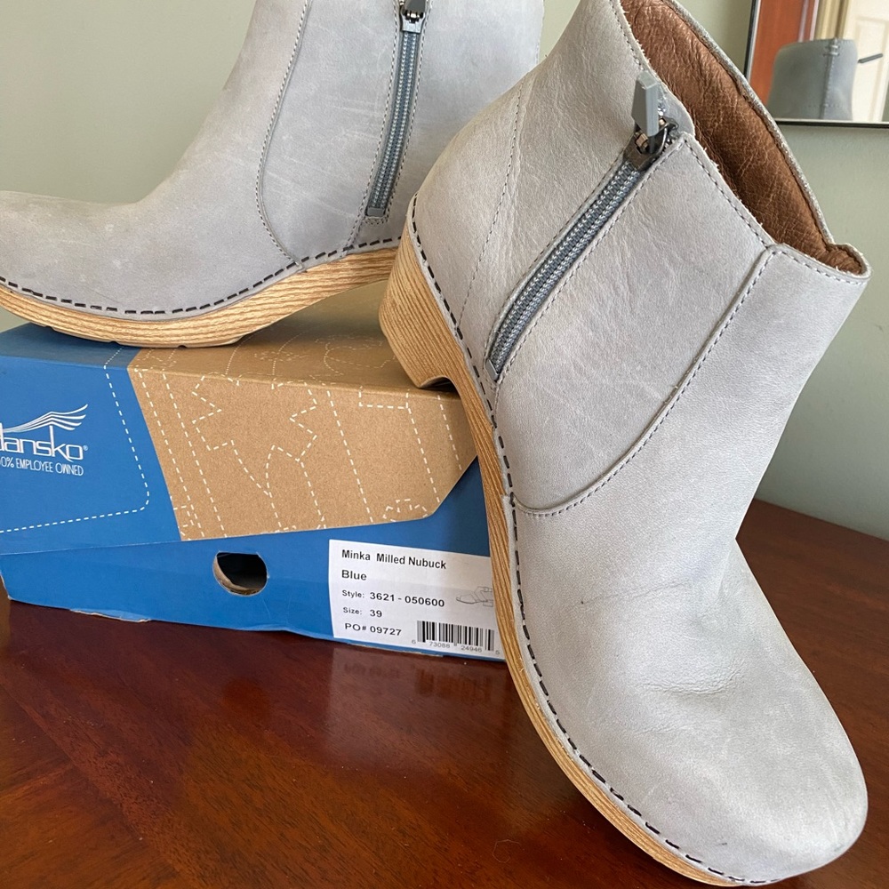 Dansko, Minka Milled Nubuck, blue gray, size 39